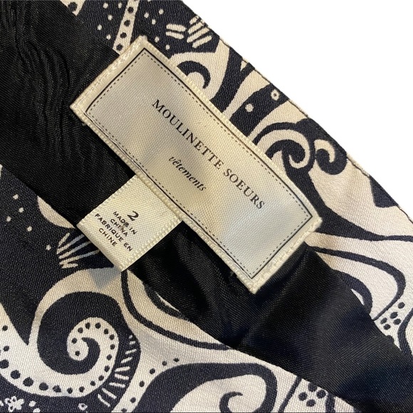 ANTHROPOLOGIE - MOULINETTE SOEURS - Swirling Villages Dress - Black / White - Picture 11 of 13